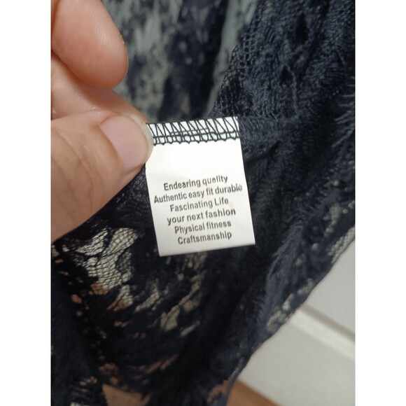 Long black lace dress / Swim suit cover / lingerie - Picture 4 of 4